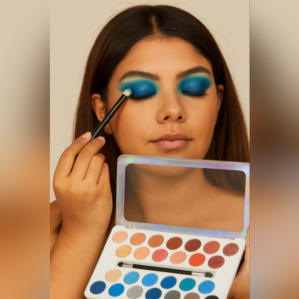 Kleancolor Eyeshadow Palette - Bold Blues and Warm Tones